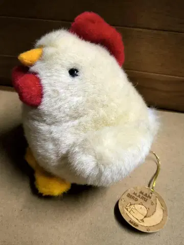 레트로 종이 택 포함 MSP 만마루쨩 버드 봉제 인형 닭 [베이지]