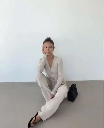 알리시아 스탠 리브 니트 플레어 팬츠