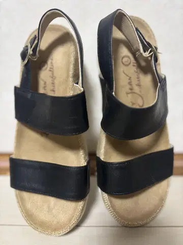 블랙 컴포트 샌들 24.5cm 약 4.5cm 힐 L 사이즈