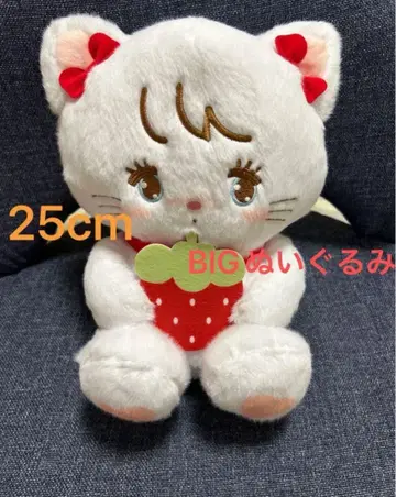 mikko characters 딸기 BIG 봉제 인형 무스 고양이