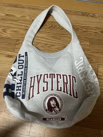 HYSTERIC 로고 프린트 토트백 그레이