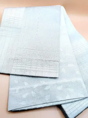 리버서블 화이트, 은색, 금실 반폭 오비