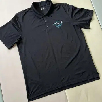 빈티지 블랙 반팔 피케 셔츠 TEAM 자수