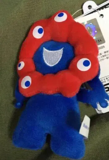 눈이 달린 봉제 인형 파랑과 빨강 약 20cm