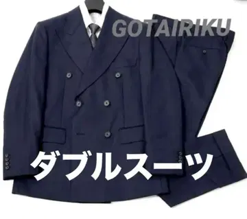 gotairiku 수트 네이비 수트 더블 수트 고타이리쿠 수트 페이즐리