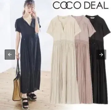 코코딜 마테리아 믹스 플리츠 셔츠 원피스 블랙