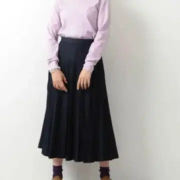 BEAMS BOY 빔즈 보이 데님 롱 플리츠 스커트
