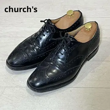처치 church's BURWOOD 블랙 가죽 윙 팁 신발