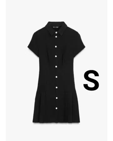 ZARA 플리츠 텍스처 원단 원피스 S 완판템