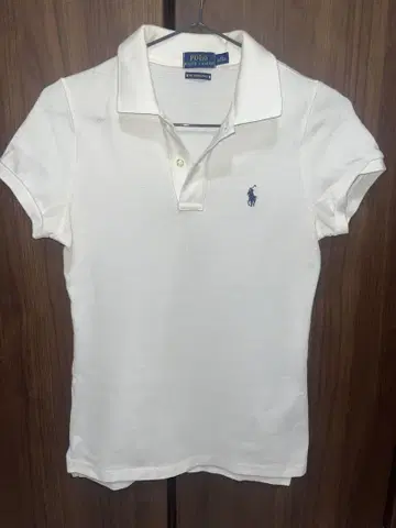 Ralph Lauren 화이트 폴로 셔츠 반팔 여성용