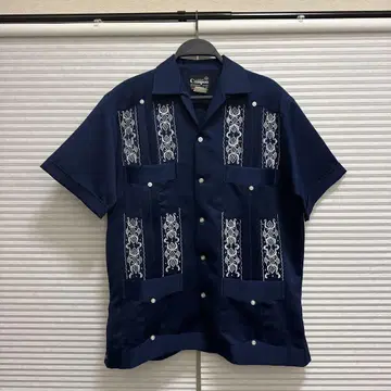 80s 90s CAMPOS 네이비 쿠바 셔츠