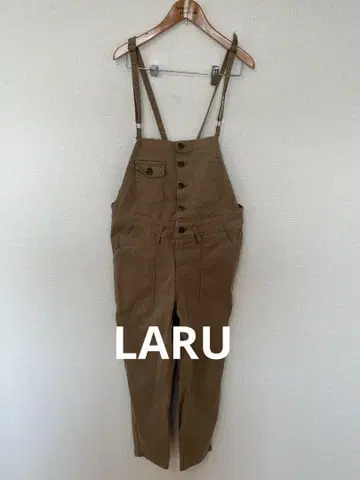 LARU 브라운 살로펫 코튼 혼방 오버롤 올인원