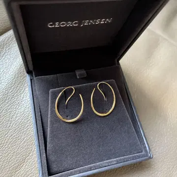 GEORG JENSEN 골드 후프 귀걸이