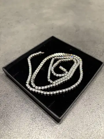 krkc&co 목걸이 테니스 체인 지르코니아 실버 목걸이