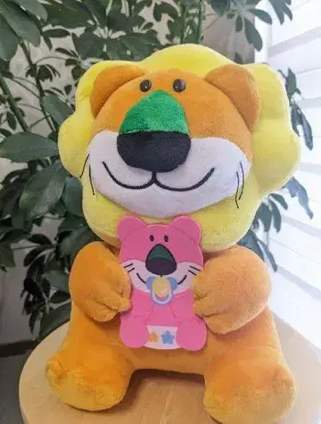 사자 봉제 인형 핑크 마스코트 포함