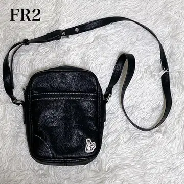 FR2 에프알2 숄더백 엠보싱 모노그램 가죽 블랙