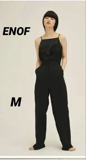 이나프 ENOF 스트레이트 팬츠 블랙 M 슬랙스 블랙