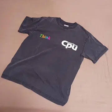 Think CPU 티셔츠 컬러풀한 디자인 페이드 티셔츠 아메카지