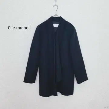 Cl'e michel | 체스터 코트 미들 기장 울 캐시미어 혼방 블랙