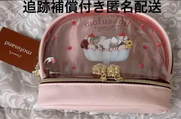 모프 샌드 mofusand 클리어 2단 파우치 한정판 핑크 카페 파우치