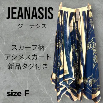 JEANASIS 스카프 패턴 플레어 스커트 size F 새상품