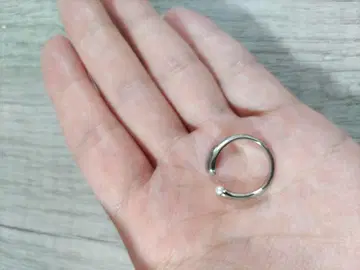 ebine 실버 사이드 펄 반지 심플