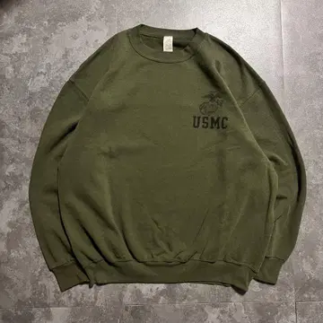 usmc 맨투맨 밀리터리 USA제 아메카지 카키 빈스웨