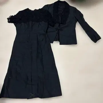 미쓰코시 백화점 제작 다크 그린 자켓과 원피스 드레스 세트