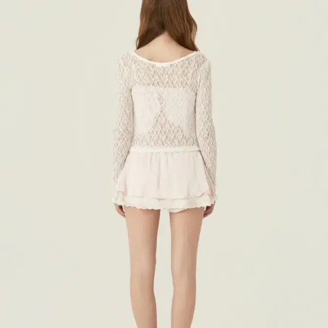 韓国商品/THREETIMES Milky ribbon skirt threetimes] Milky ribbon skirt (cream) 正規品 韓国ブランド