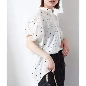 JOURNAL STANDARD L'ESSAGE 도트 무늬 반팔 셔츠