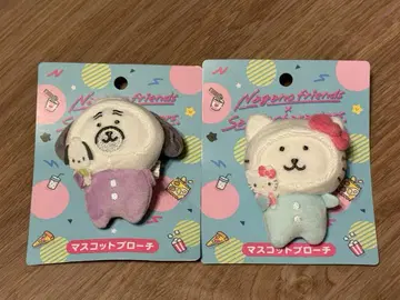산리오 나가노 프렌즈 나가노의 곰 퍼그 씨 세트 마스코트 브로치