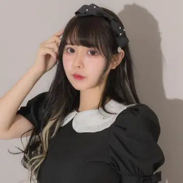 pium 그로그랭 리본 펄 머리띠