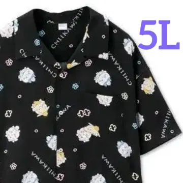 치이카와 하치와레 토끼 알로하 셔츠 반팔 남성용 5L