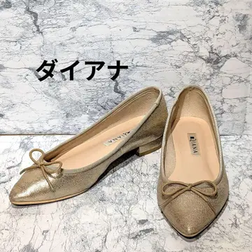 다이애나 글리터 플랫 펌프스 리본 포함 일본제 22cm 골드 계열 신발