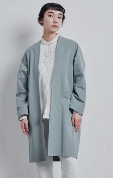 나카가와 마사시치 상점 축제 의상 코트 노카라 코트 봄/여름 겉옷 블루