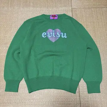 Evisu donna 에비수 하트 로고 니트 Y2K