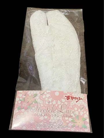 화이트 레이스 스트레치 타비 일본 의류 22.0~25.0cm 여성용