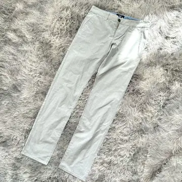 콤사 코뮌 치노 팬츠 슬림 스트레이트 얇은 체크 무늬 (M)