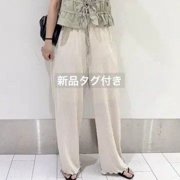 로리즈팜 샤이니 플리츠 이지 팬츠 아이보리
