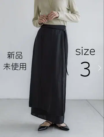 crewre 랩 레이어드 I 라인 스커트 [size 3] BLACK