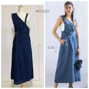 마우지 MOUSSY ASYMMETRY DENIM 드레스 데님 원피스