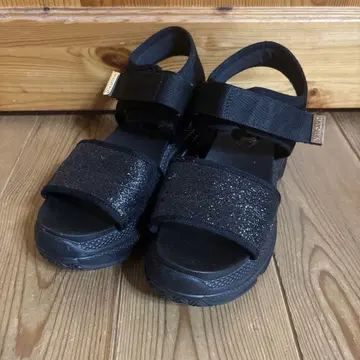 NUOVO 블랙 컴포트 샌들 글리터