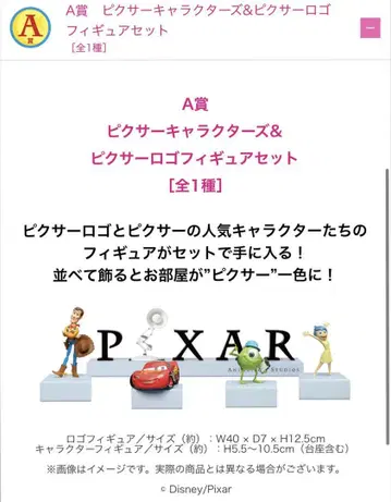 픽사 캐릭터 피규어 세트