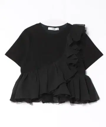 FURFUR 블랙 프릴 티셔츠