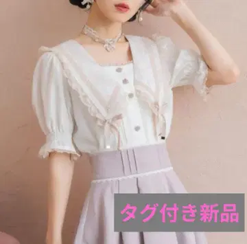 ROJITA Perl 버튼 세일러 카라 블라우스 멀티 양산형 지뢰계