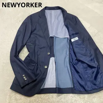 새상품급 NEWYORKER BLUE 데님 테일러드 자켓 실버 버튼 XL