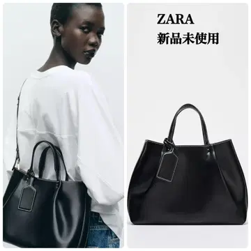 완판템 ZARA 스티치 시티 백 블랙 택 포함 새상품