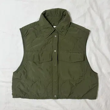 미사용 새상품 H&M 퀼팅 베스트 카키 택 포함