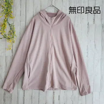 무인양품 MUJI 지퍼 후드티 샘홀 더스티 핑크 자외선 차단