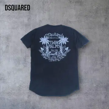 DSQUARED2 다크 블루 트윈 팜스 티셔츠